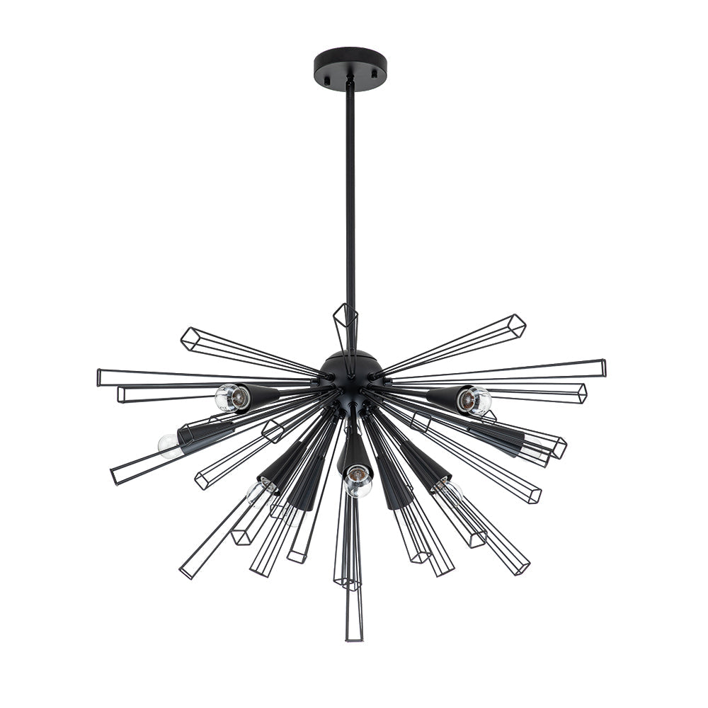 10-Light Geometric Sputnik Sunburst Chandelier