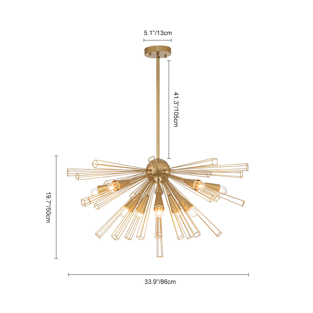 10-Light Geometric Sputnik Sunburst Chandelier