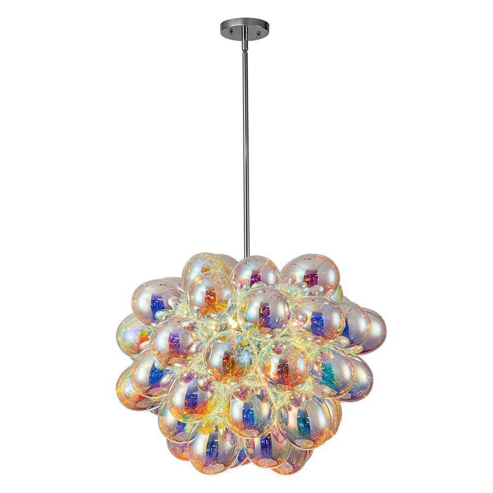 Bauhaus Color Stained Glass Cluster Bubble Chandelier