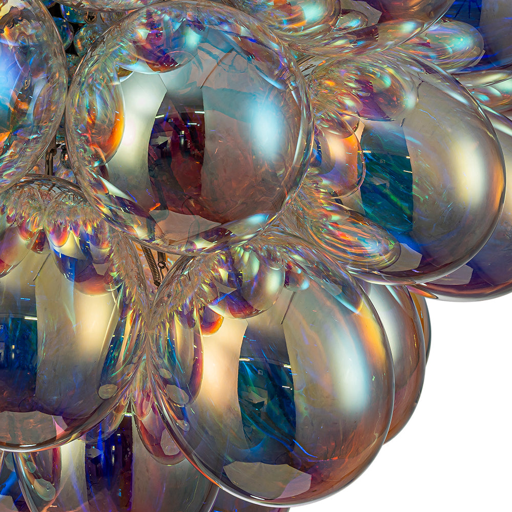 Bauhaus Color Stained Glass Cluster Bubble Chandelier