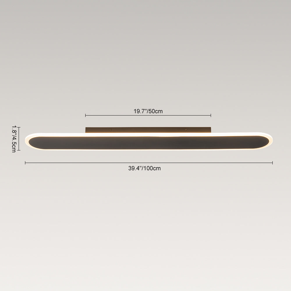 Contemporary Long Oval Warm Dimmable LED Ceiling Light