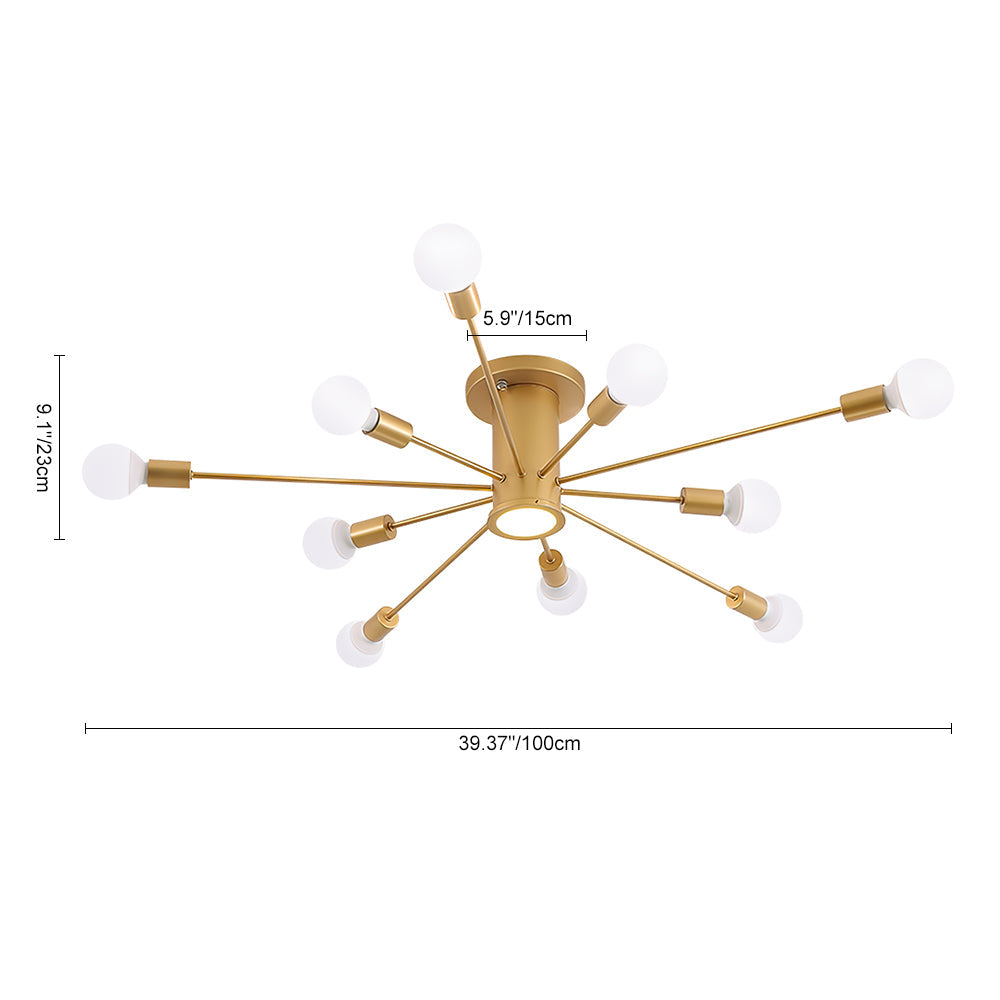 Mid-Century Flush Mount Sputnik Ceiling Light