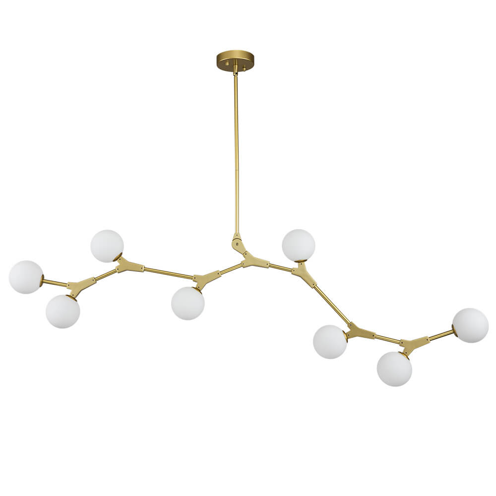 Mid-century Linear Island Branching Bubble Chandelier