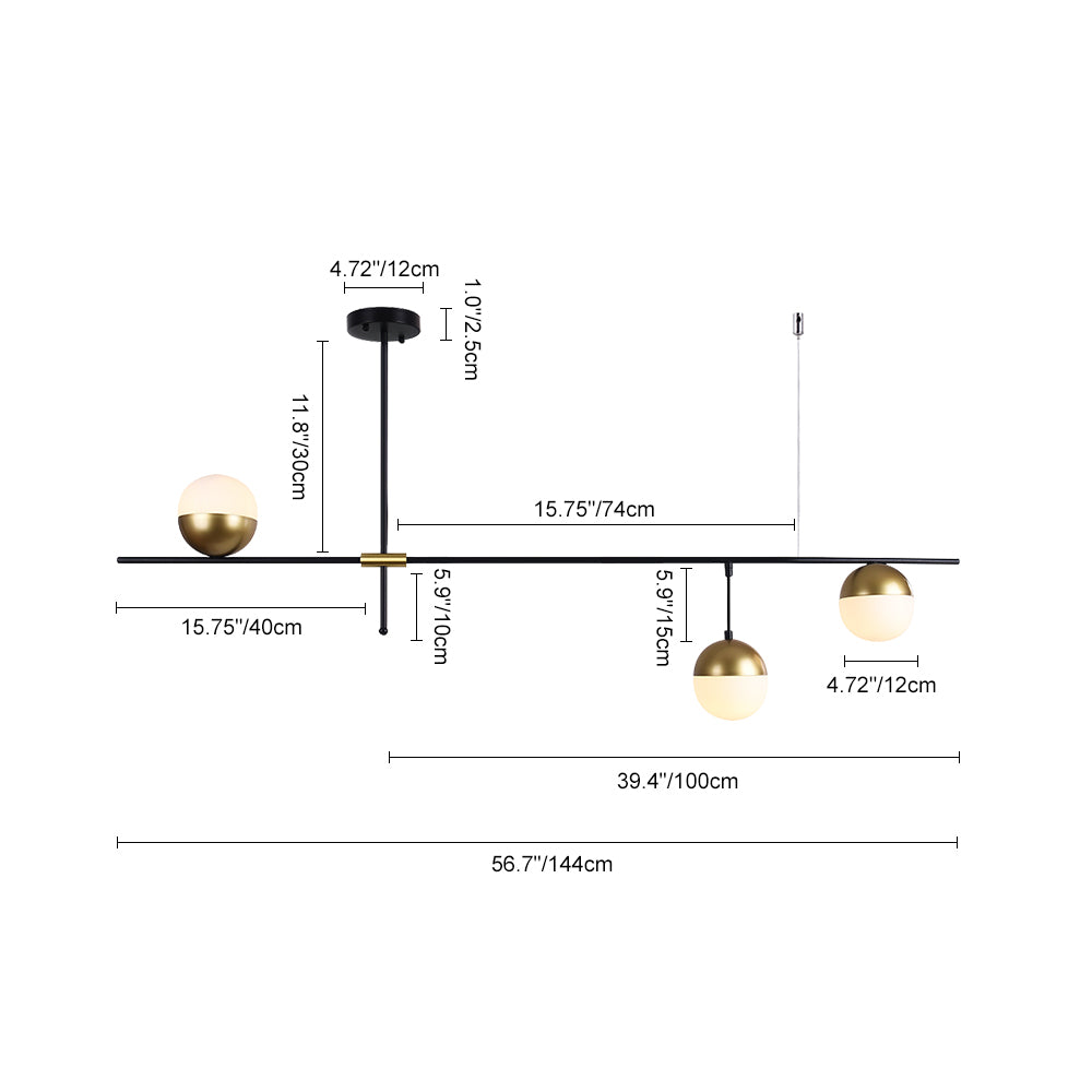 Modern 3-light Linear Island Lighting