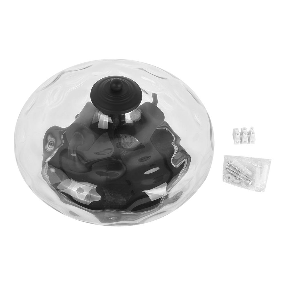 2-light Industrial Glass Flush Mount Light