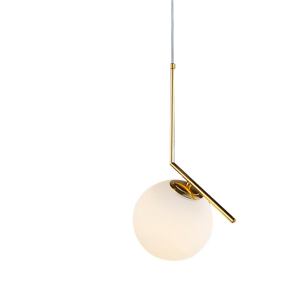 1-Light Opal Glass Globe Pendant Light