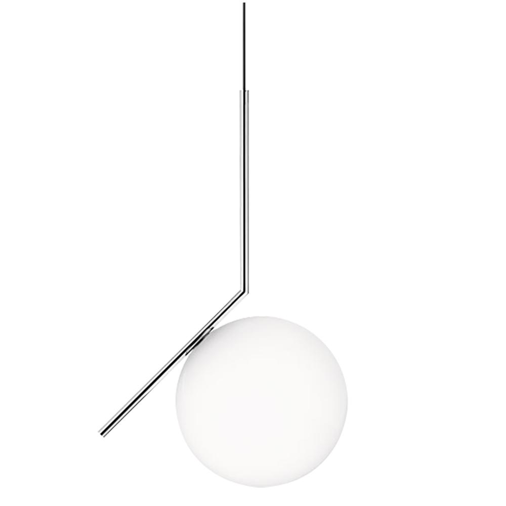 1-Light Opal Glass Globe Pendant Light