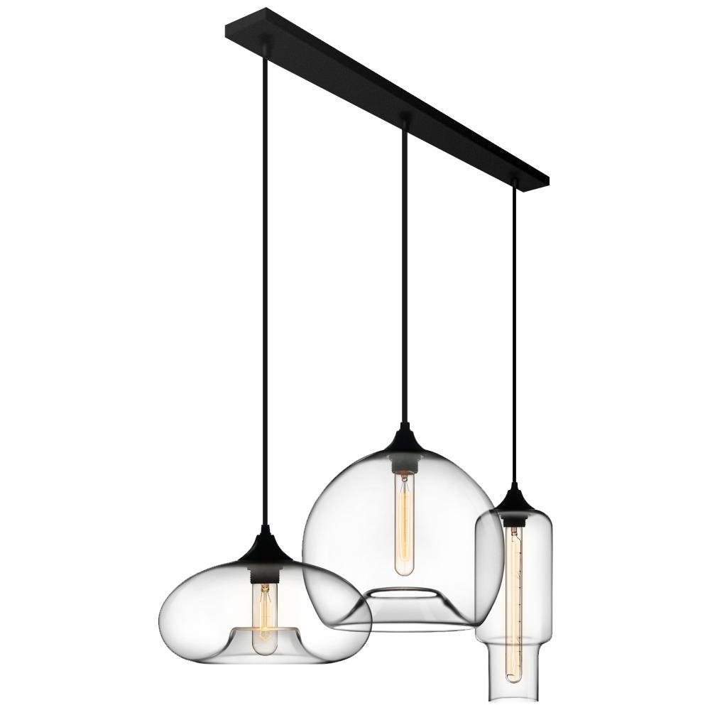 Glass Linear 3-light Island Pendant
