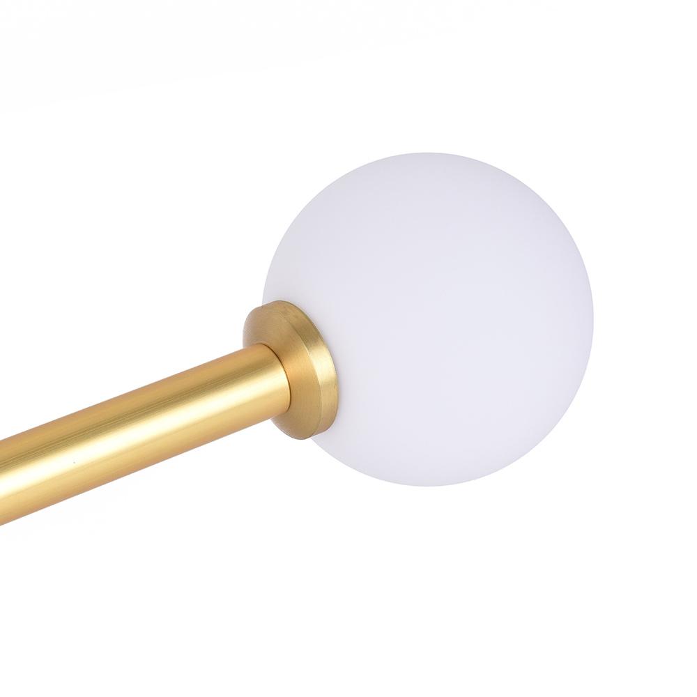 Gold Sputnik Frosted Glass Globe Semi Flush Mount Chandelier