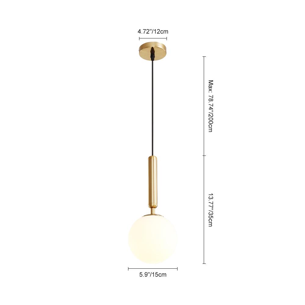 Mid-century 1-light Glass Globe Pendant Light