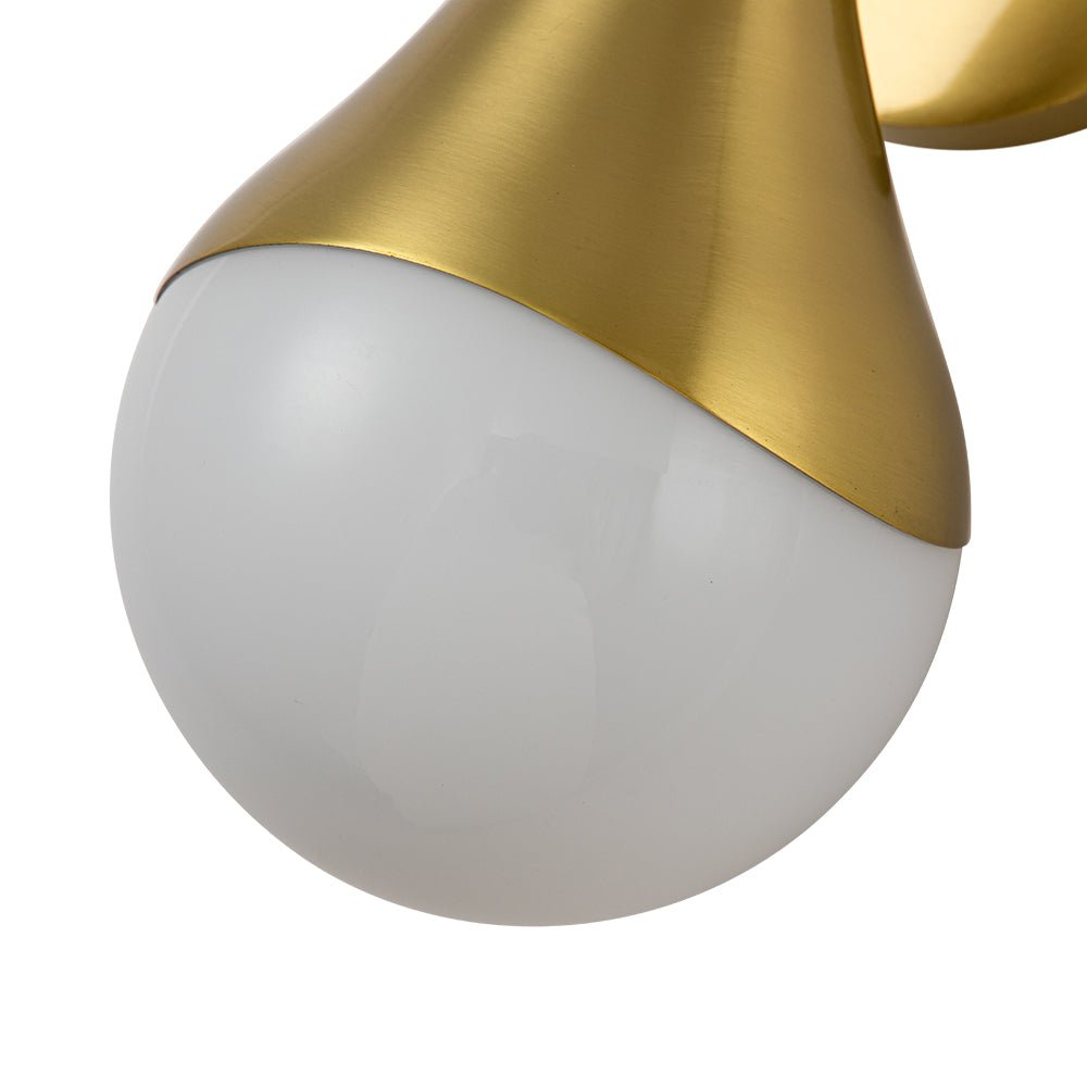 1-Light Aged Brass Teardrop Frosted Glass Wall Lamp
