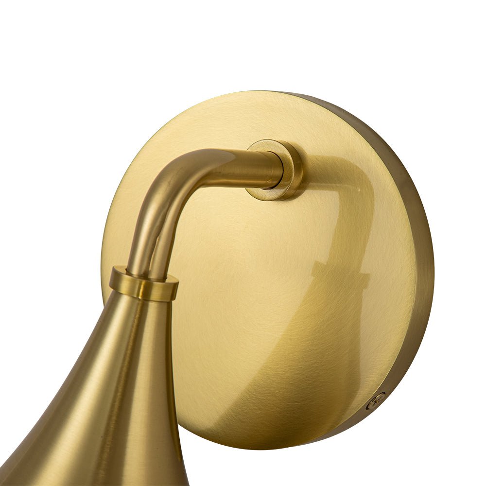 1-Light Aged Brass Teardrop Frosted Glass Wall Lamp