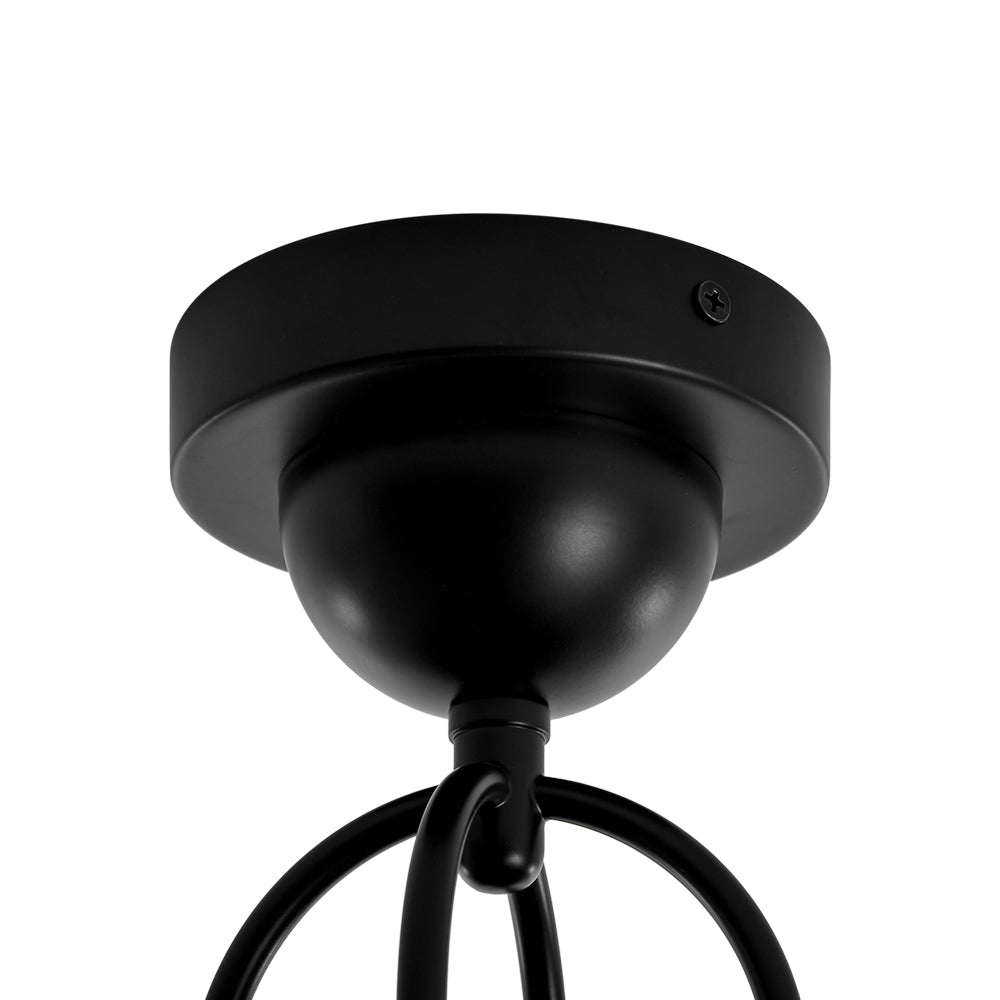 1-Light Clear Glass Dome Shade Semi Flush Mount