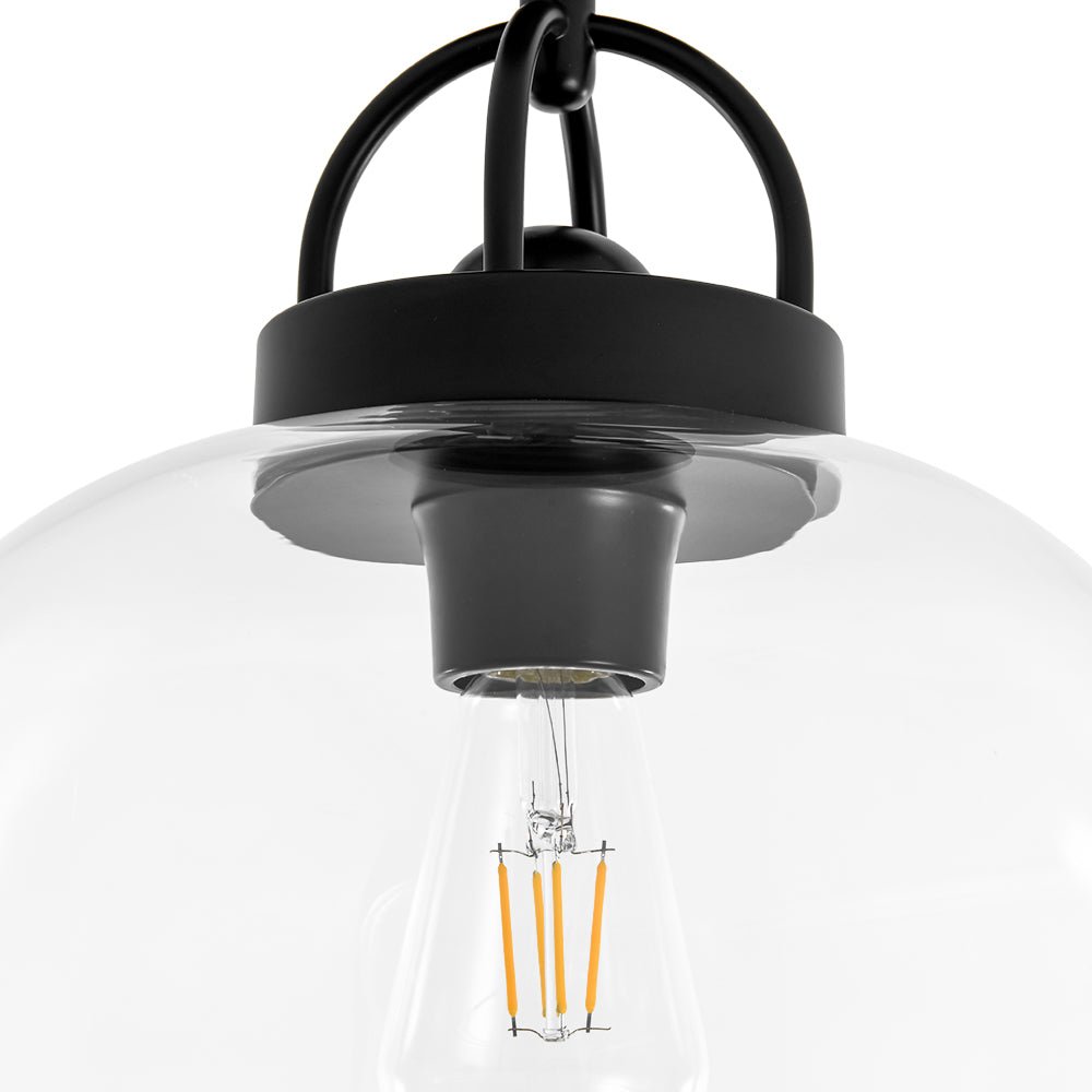 1-Light Clear Glass Dome Shade Semi Flush Mount