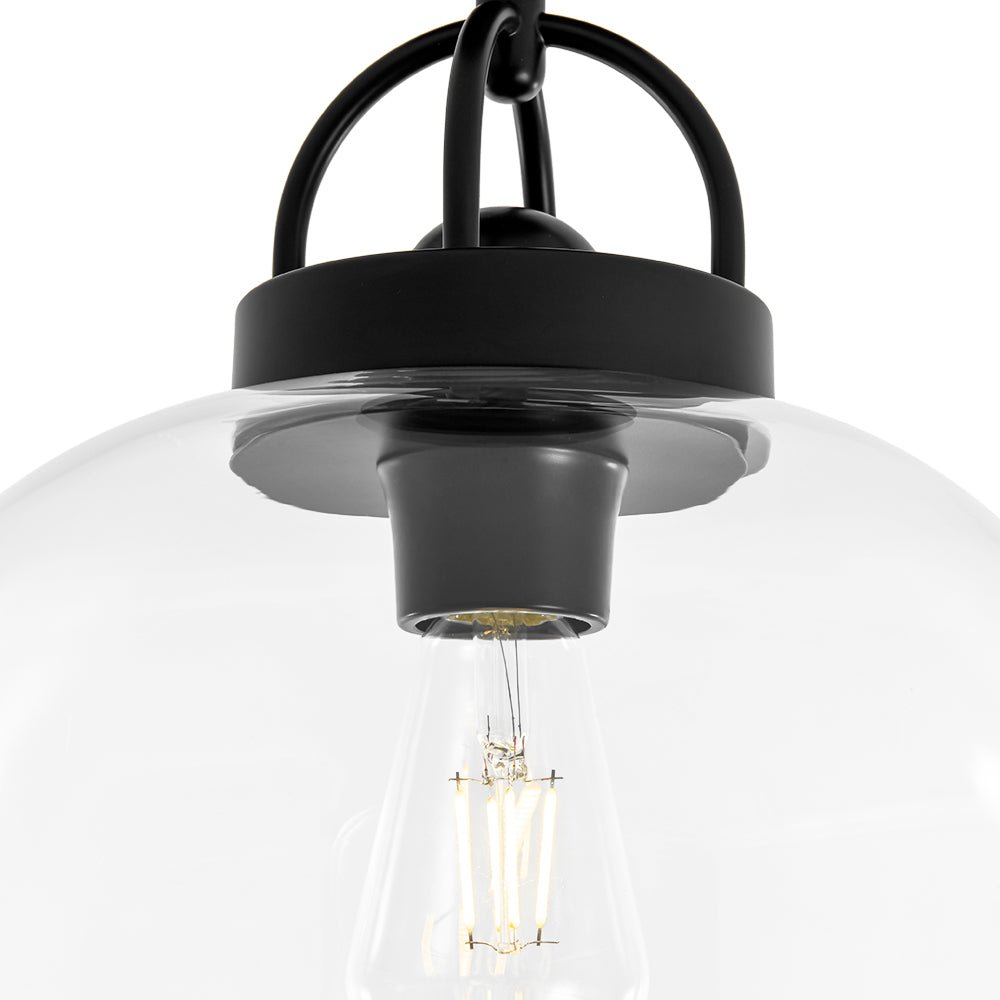 1-Light Clear Glass Dome Shade Semi Flush Mount