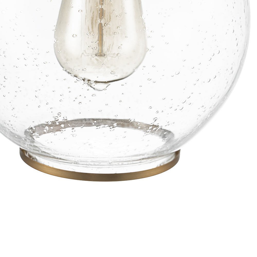 1-Light Corded Seeded Glass Globe Kitchen Pendant Light