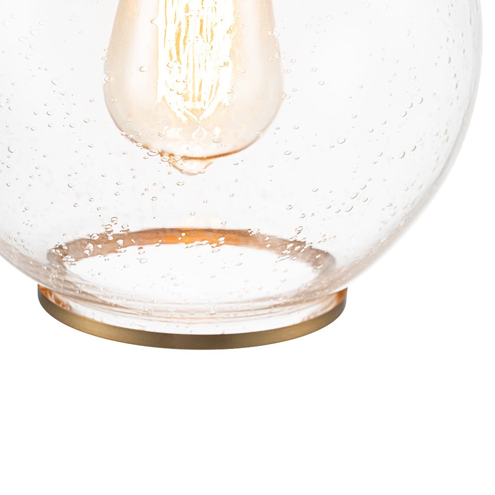 1-Light Corded Seeded Glass Globe Kitchen Pendant Light
