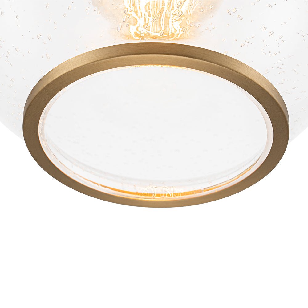 1-Light Corded Seeded Glass Globe Kitchen Pendant Light