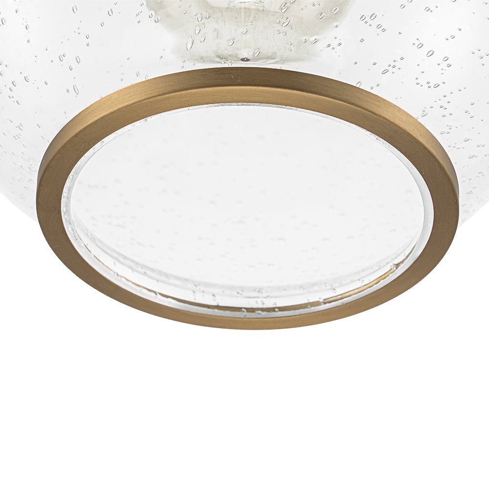 1-Light Corded Seeded Glass Globe Kitchen Pendant Light