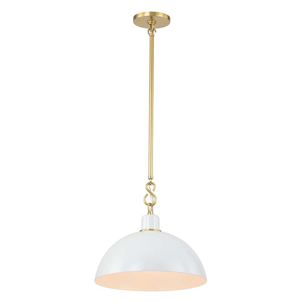 (OpenBox) 1-Light Danish Kitchen Dome Pendant Light - Black White
