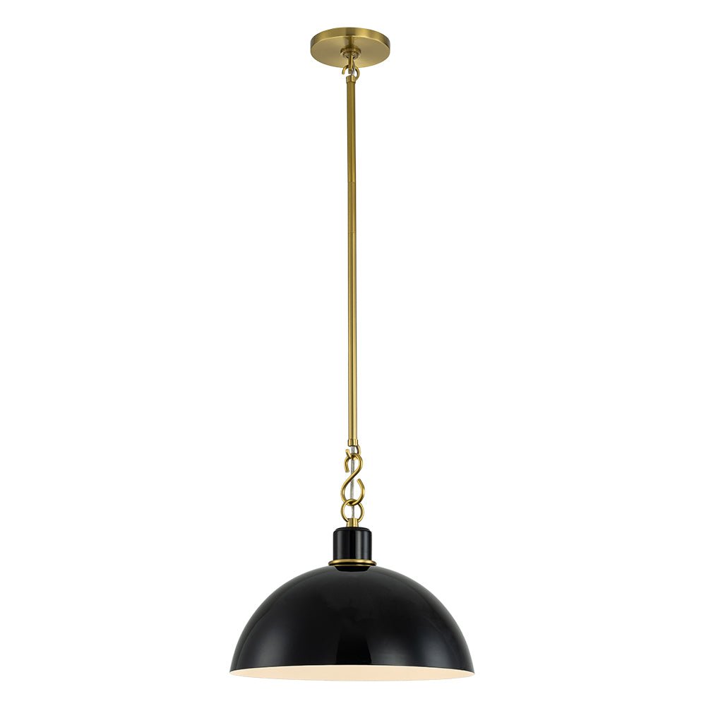 (OpenBox) 1-Light Danish Kitchen Dome Pendant Light - Black White