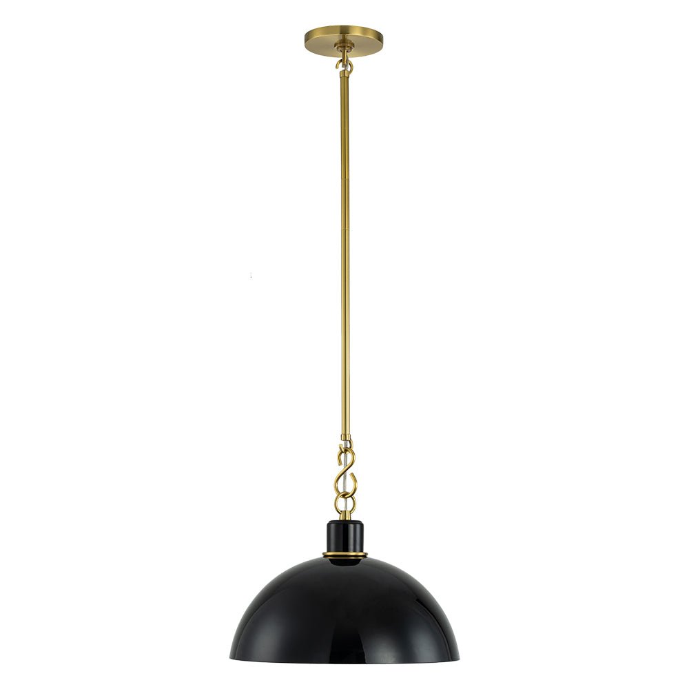 (OpenBox) 1-Light Danish Kitchen Dome Pendant Light - Black White