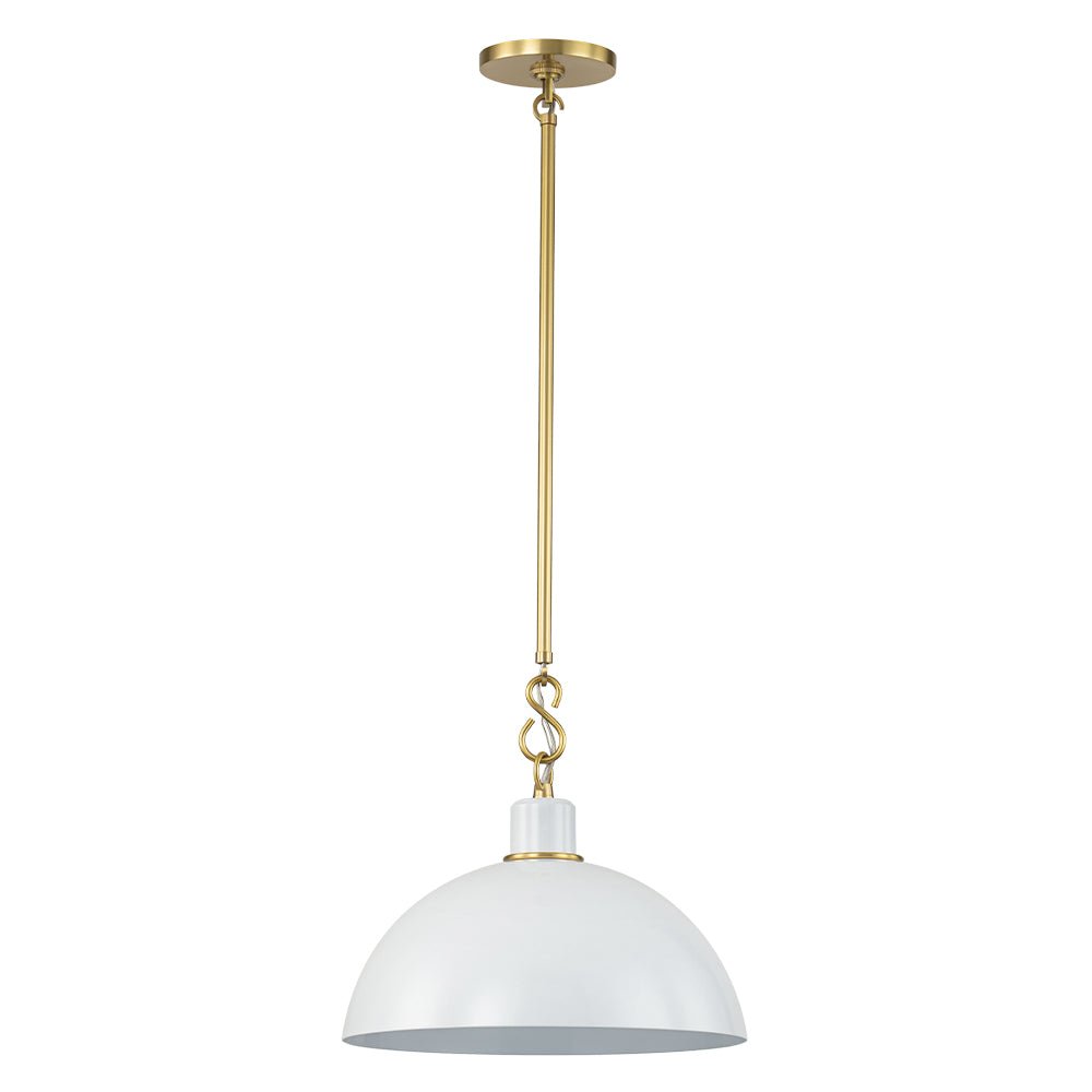 (OpenBox) 1-Light Danish Kitchen Dome Pendant Light - Black White