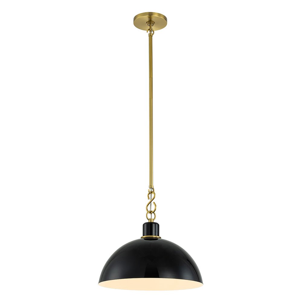 (OpenBox) 1-Light Danish Kitchen Dome Pendant Light - Black White