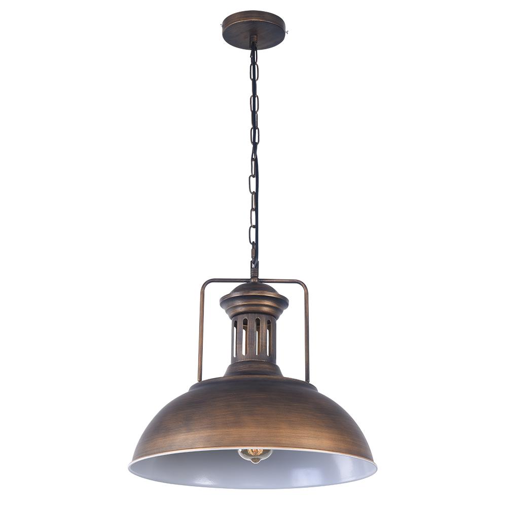 1-Light Industrial Dome Pendant Light