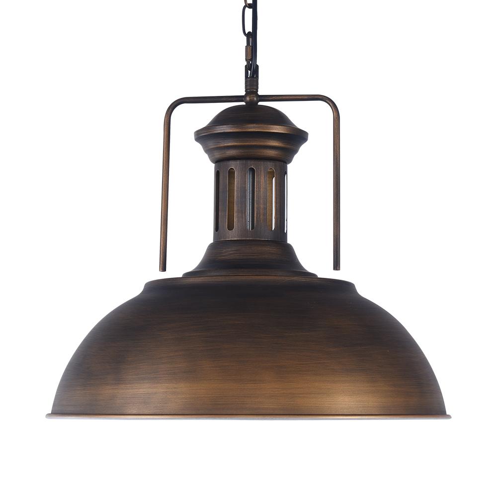 1-Light Industrial Dome Pendant Light