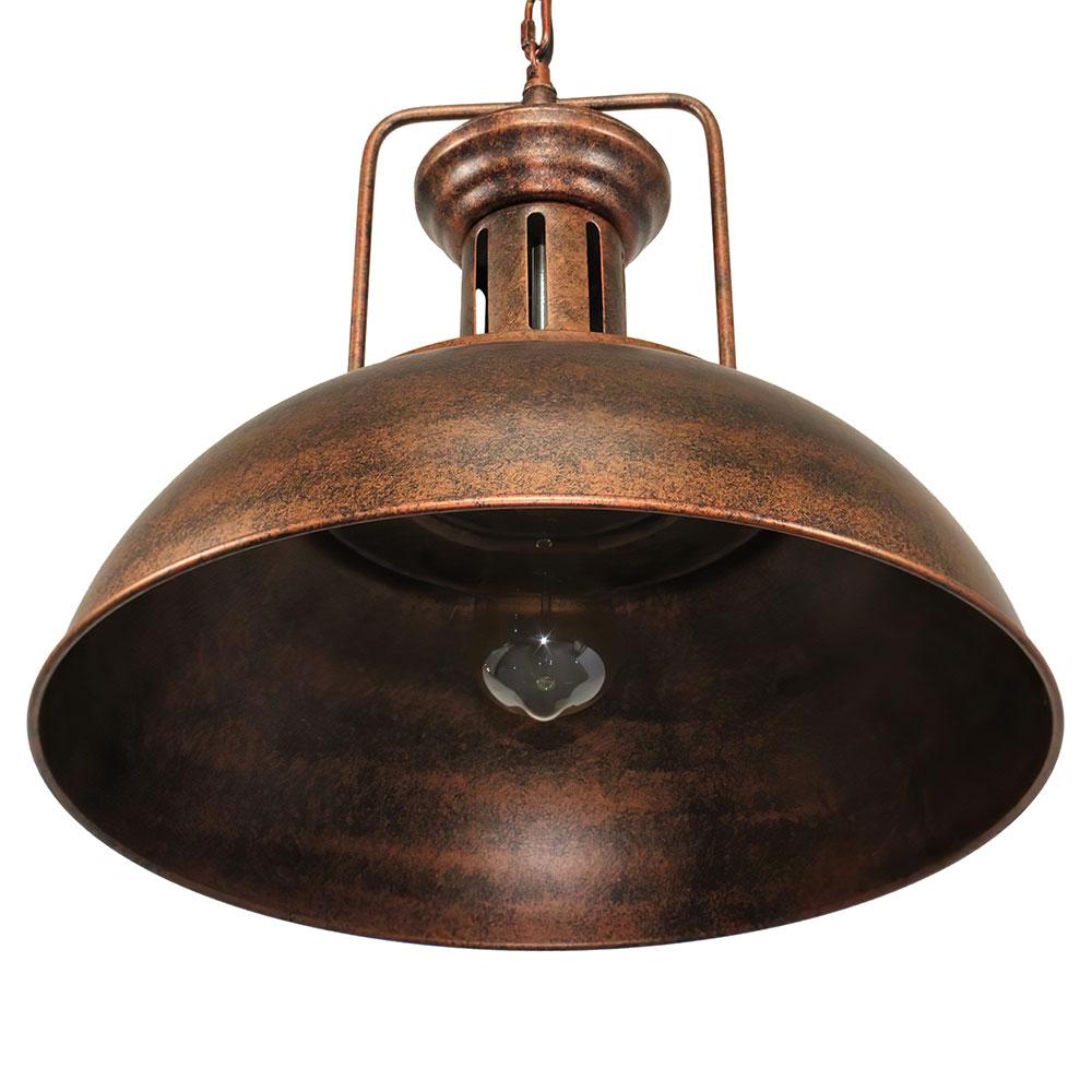 1-Light Industrial Dome Pendant Light