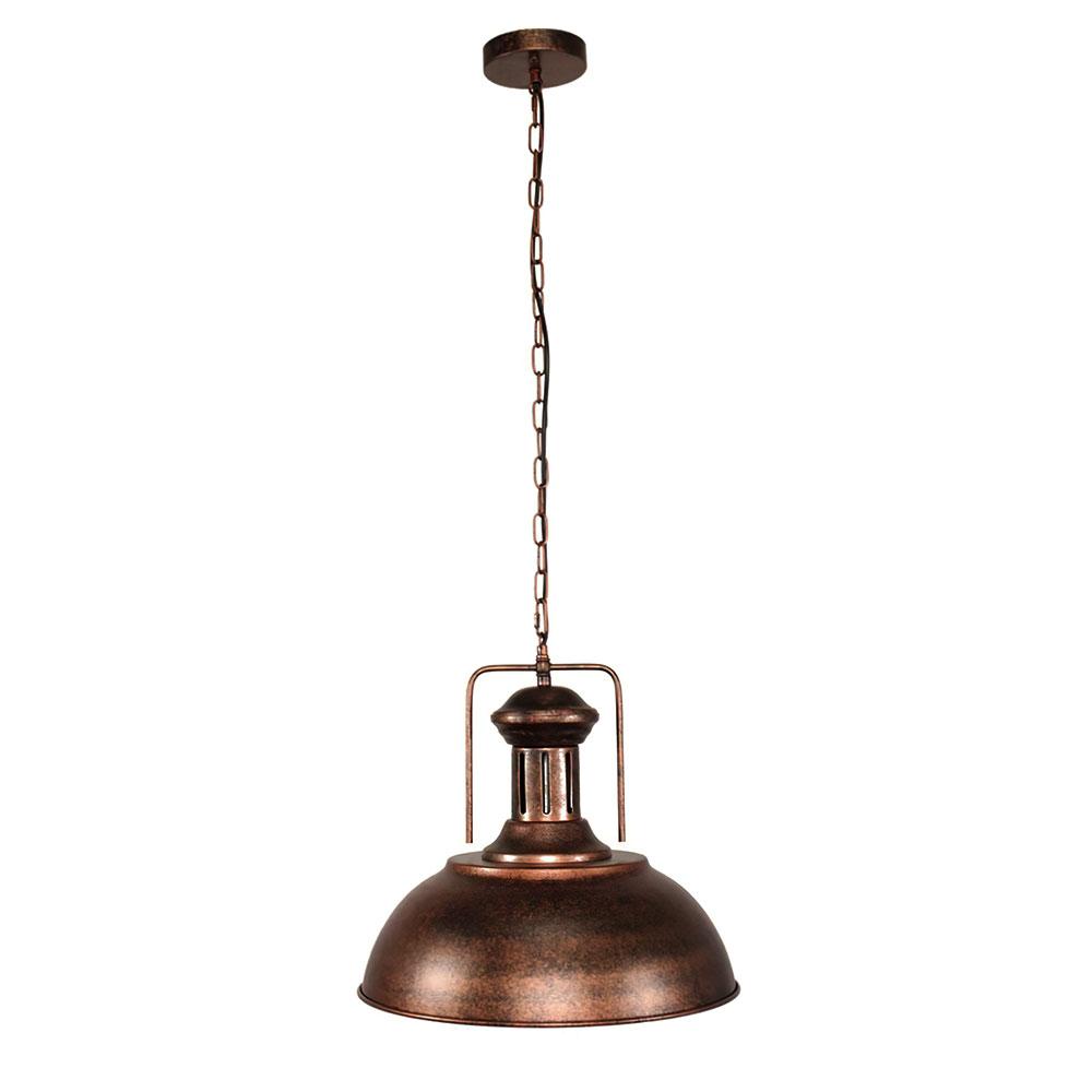 1-Light Industrial Dome Pendant Light
