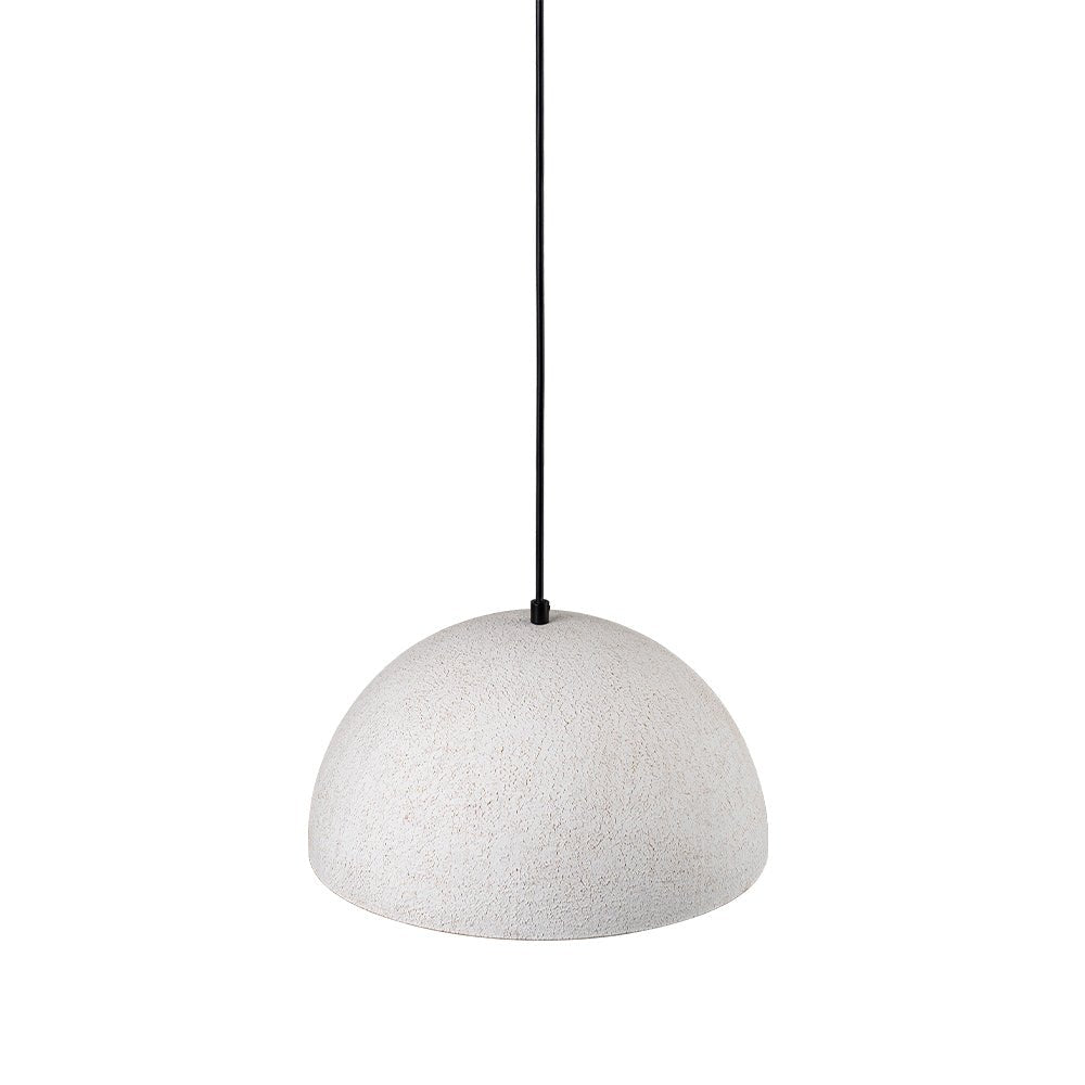 1-Light Industrial Limestone Style Metal Dome Pendant