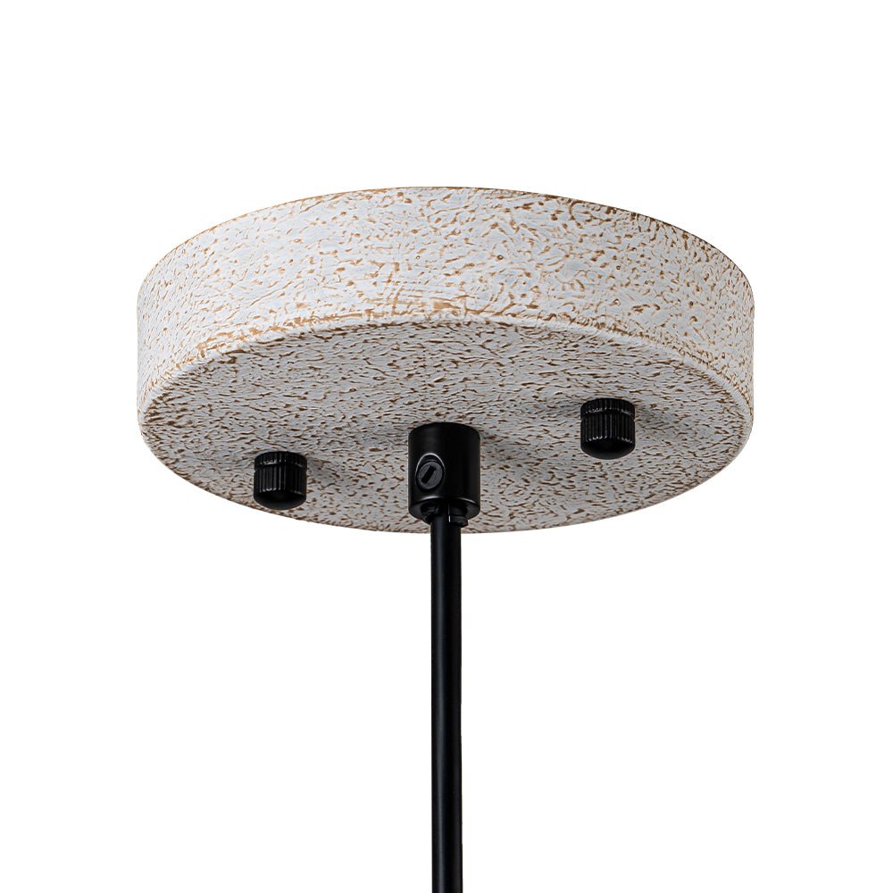 1-Light Industrial Limestone Style Metal Dome Pendant