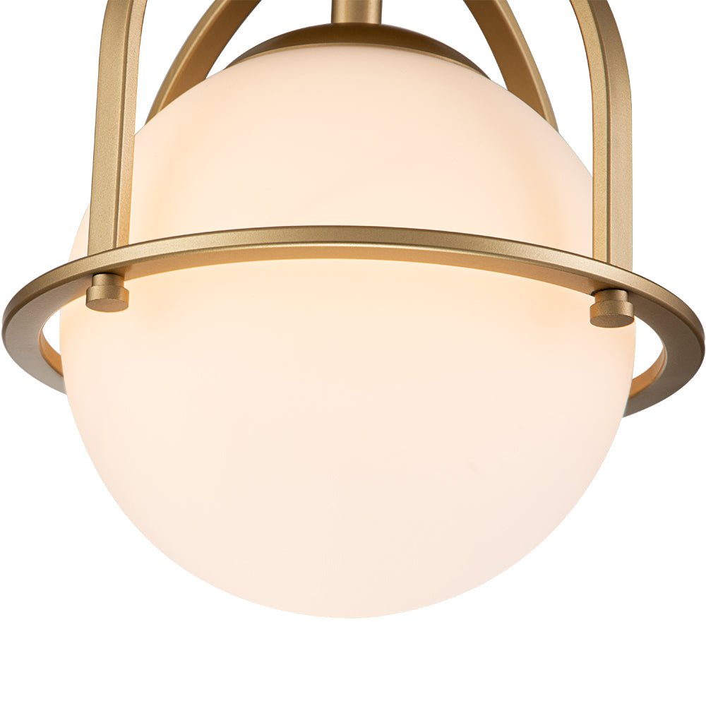 1-Light Opal Glass Sphere Semi-Flush Mount