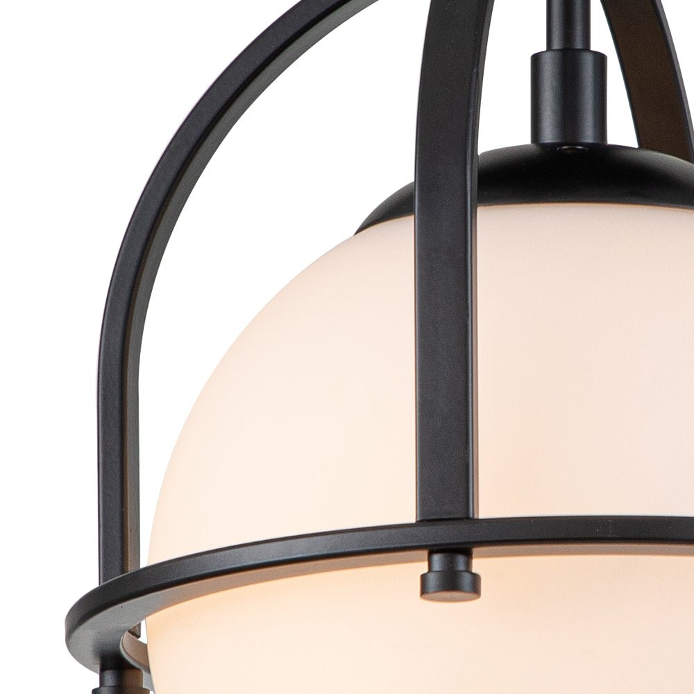 1-Light Opal Glass Sphere Semi-Flush Mount