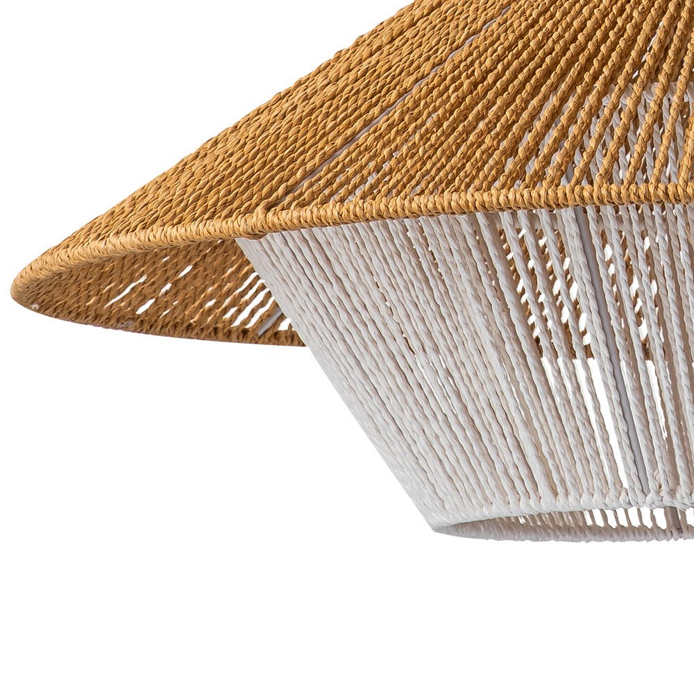 1-Light Rustic Farmhouse Wide Cage Rope Pendant Light