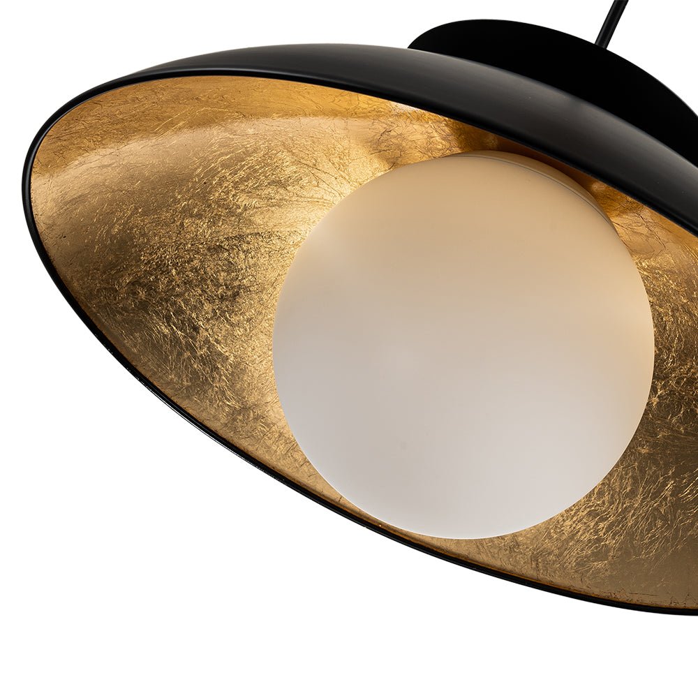 1-Light Scandinavian Iron Kitchen Dome Pendant Light - Black. White