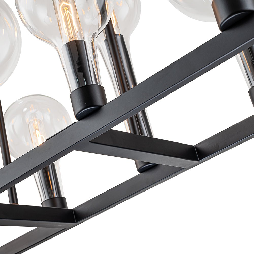 10-Light Clear Glass Bubble Linear Chandelier