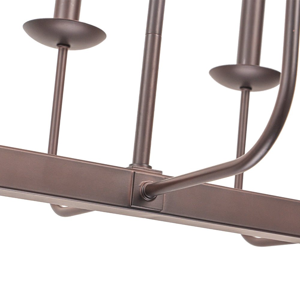 10-Light French Vintage Candle Style Linear Island Chandelier
