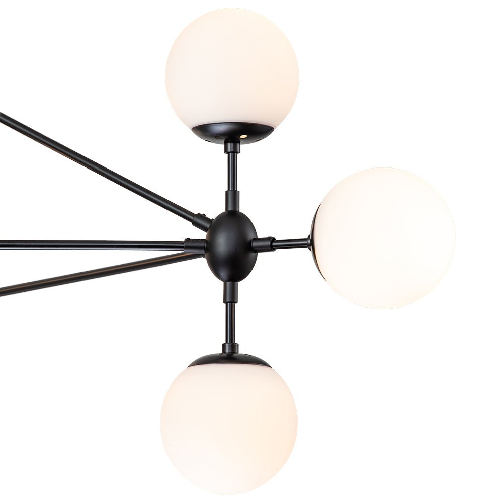 10-Light Frosted Glass Globe Geometric Chandelier