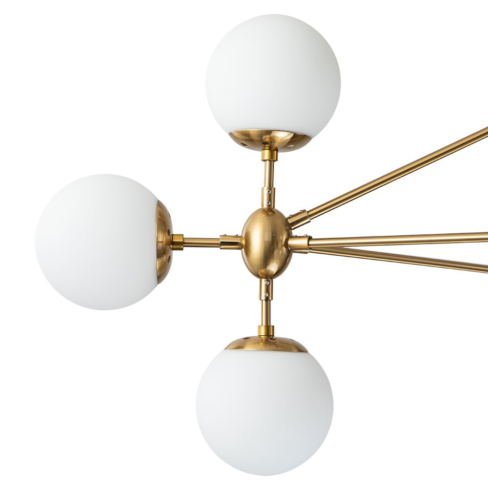 10-Light Frosted Glass Globe Geometric Chandelier