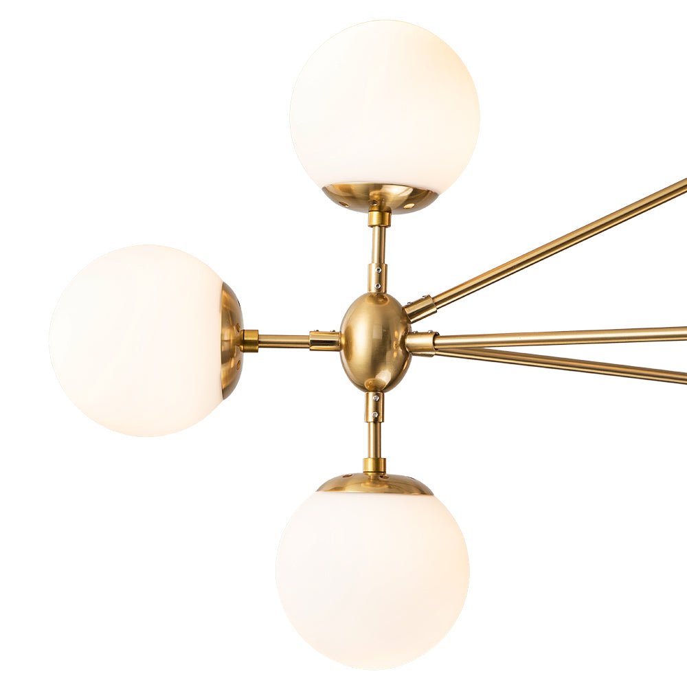 10-Light Frosted Glass Globe Geometric Chandelier