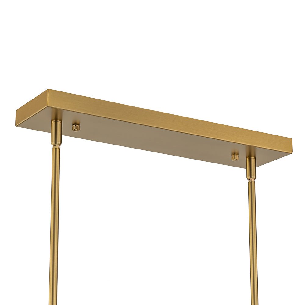 12-Light Brass Frosted Glass Bubble Linear Chandelier