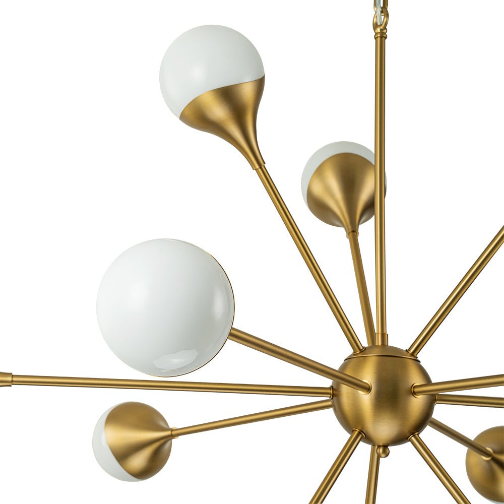 12-Light Opal Glass Globe Sputnik Chandelier