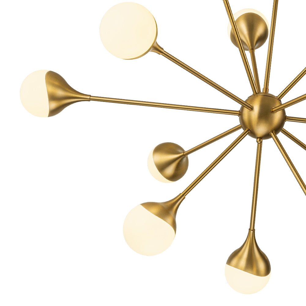 12-Light Opal Glass Globe Sputnik Chandelier