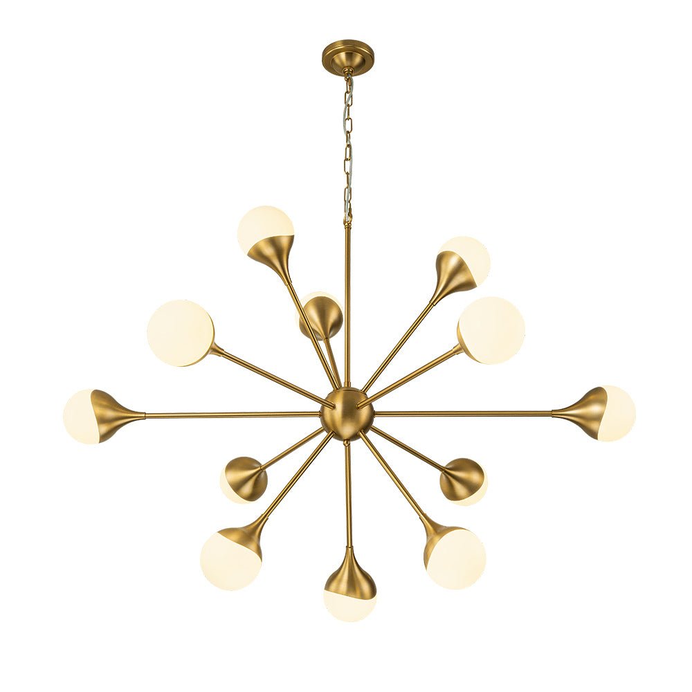 12-Light Opal Glass Globe Sputnik Chandelier