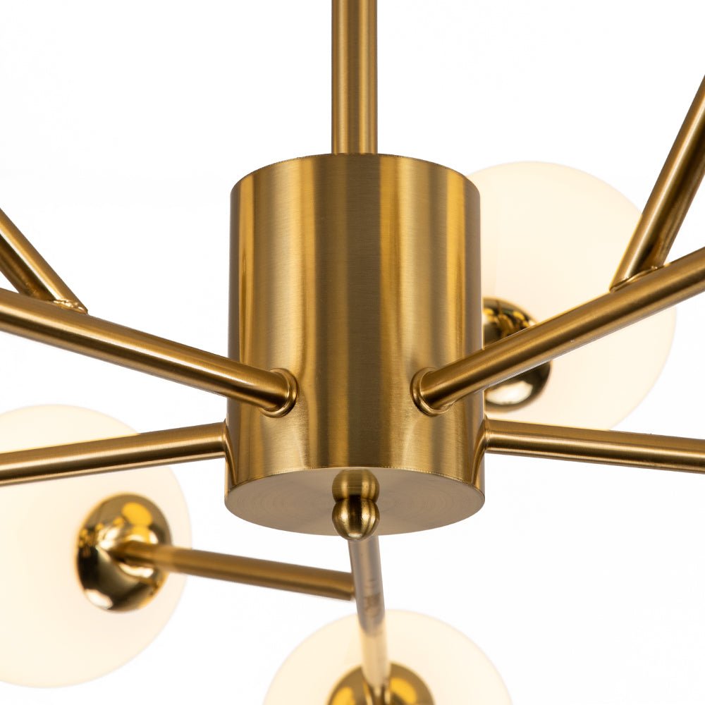 15-Light Frosted Glass Globe Branch Pendant Chandelier