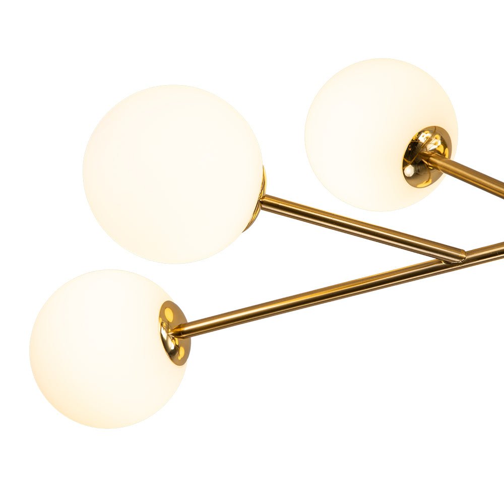 15-Light Frosted Glass Globe Branch Pendant Chandelier