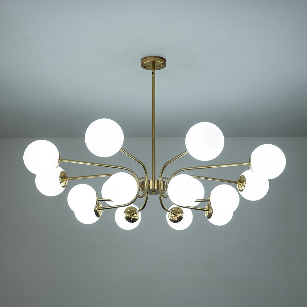 16-Light Frosted Glass Globe Bubble Sputnik Chandelier